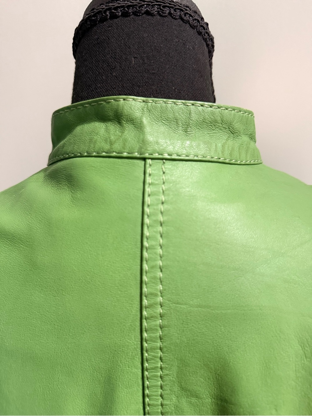 Bernardo Genuine Leather Moto Jacket S Apple Green Asymmetrical Biker - Picture 6 of 12